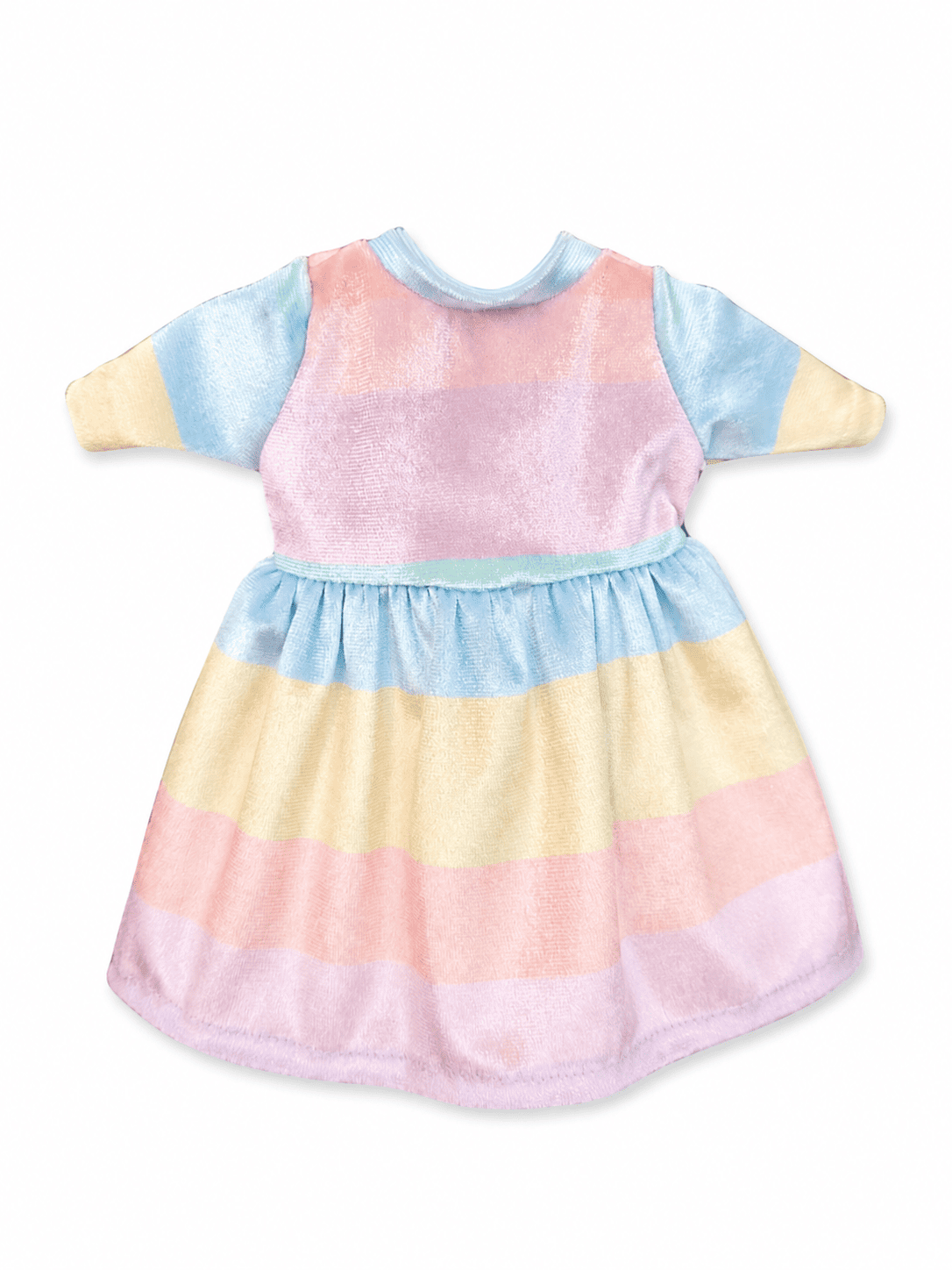 Vestido rayas arcoíris para conejo Minono 30 cm