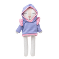 Sudadera combinada lila para conejo de tela Minono
