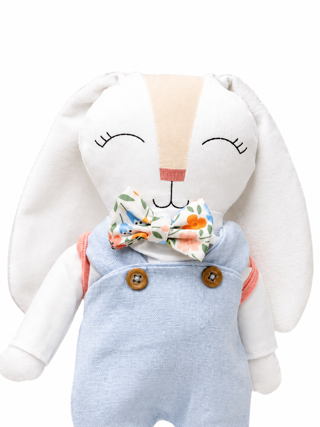 Minono conejito con Overol, Camisa y Mochilita Zanahoria – 30 cm