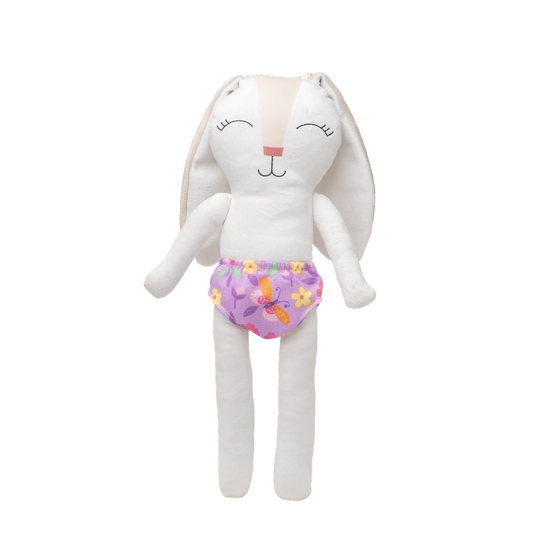 Calzones print floral lila para conejo de tela Minono