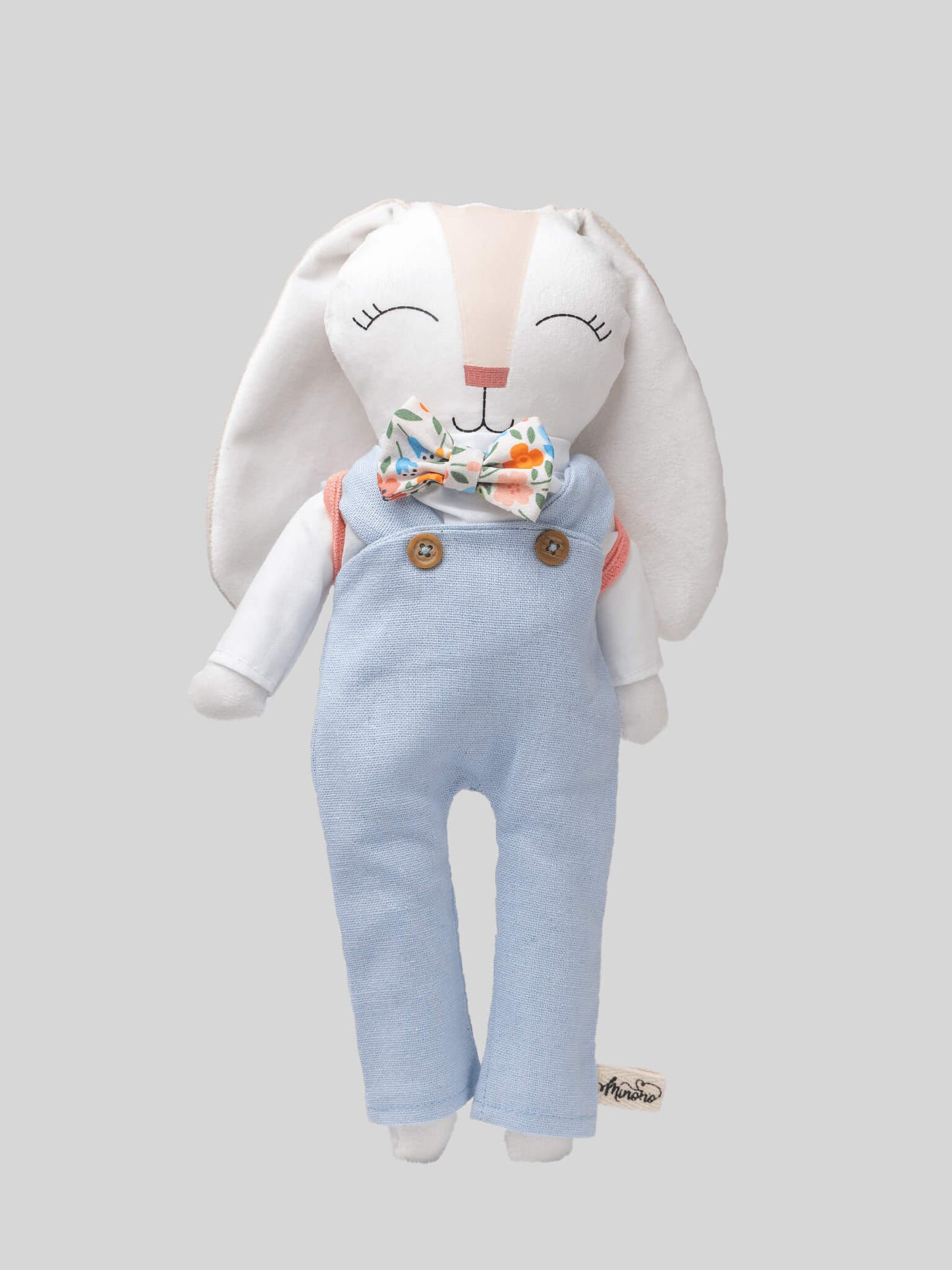 Minono conejito con Overol, Camisa y Mochilita Zanahoria – 30 cm