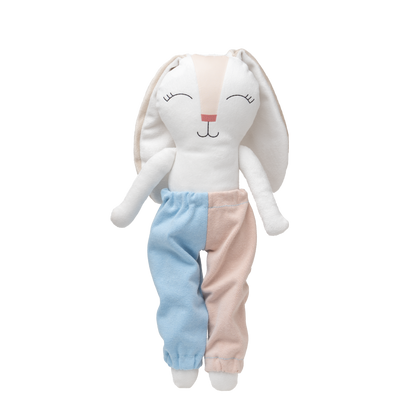 Pantalon combinado azul para conejo de tela Minono
