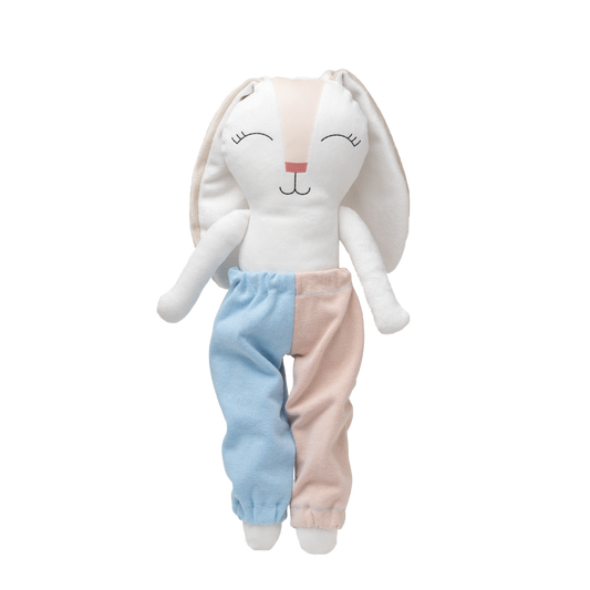 Pantalon combinado azul para conejo de tela Minono