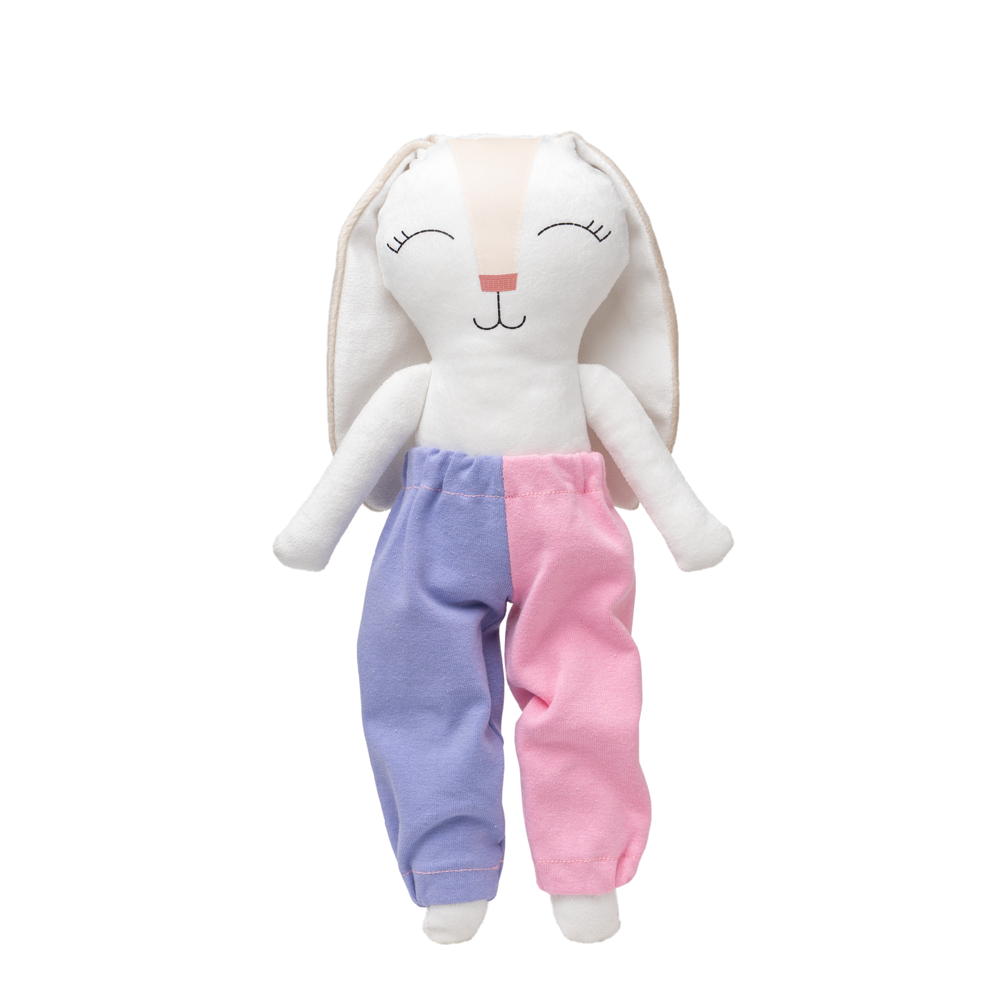 Pantalon combinado lila/rosa para conejo de tela Minono