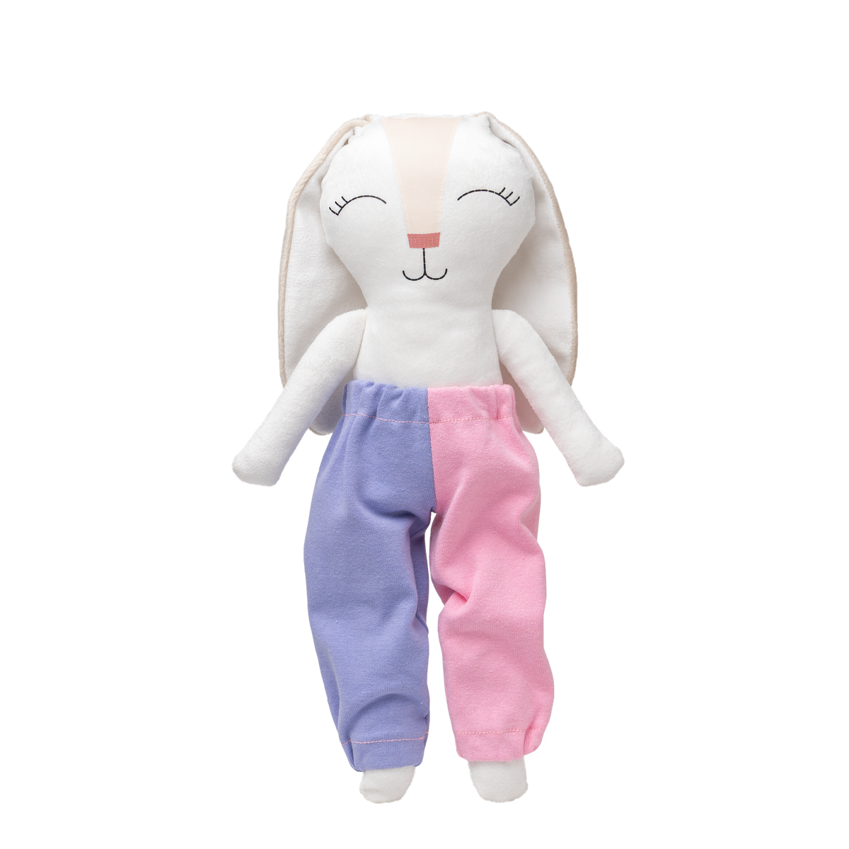 Pantalon combinado lila/rosa para conejo de tela Minono