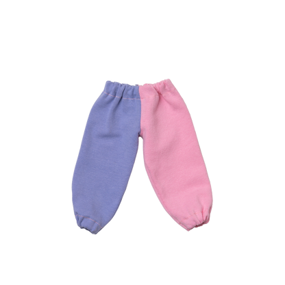 Pantalon combinado lila/rosa para conejo de tela Minono