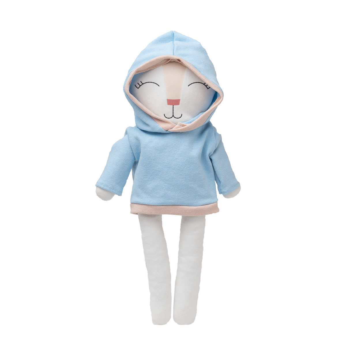 Sudadera combinada azul para conejo de tela Minono