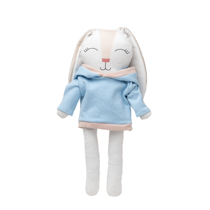 Sudadera combinada azul para conejo de tela Minono