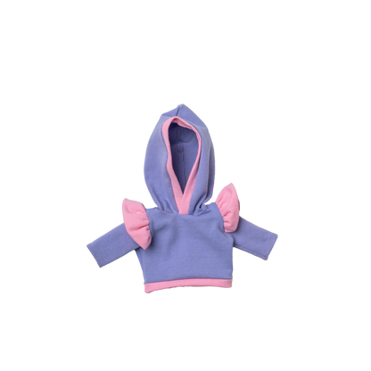 Sudadera combinada lila para conejo de tela Minono