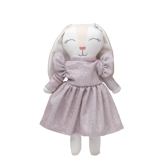 Vestido brillos para conejo de tela Minono