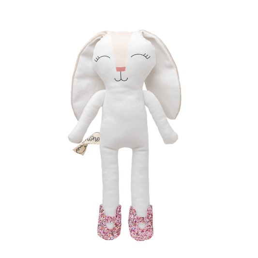 Zapatos confeti rosa para conejo de tela Minono