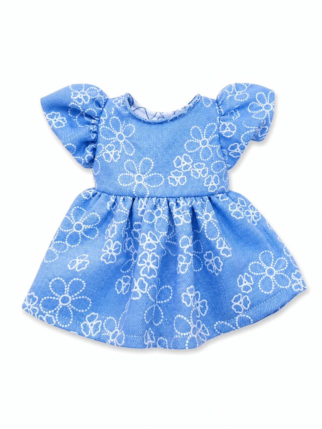 Blusa azul con flores blancas para conejo Minono 30 cm
