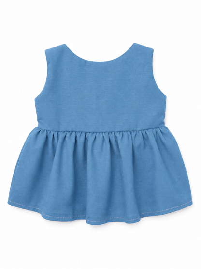 Blusa sin mangas de mezclilla para conejo Minono 30 cm