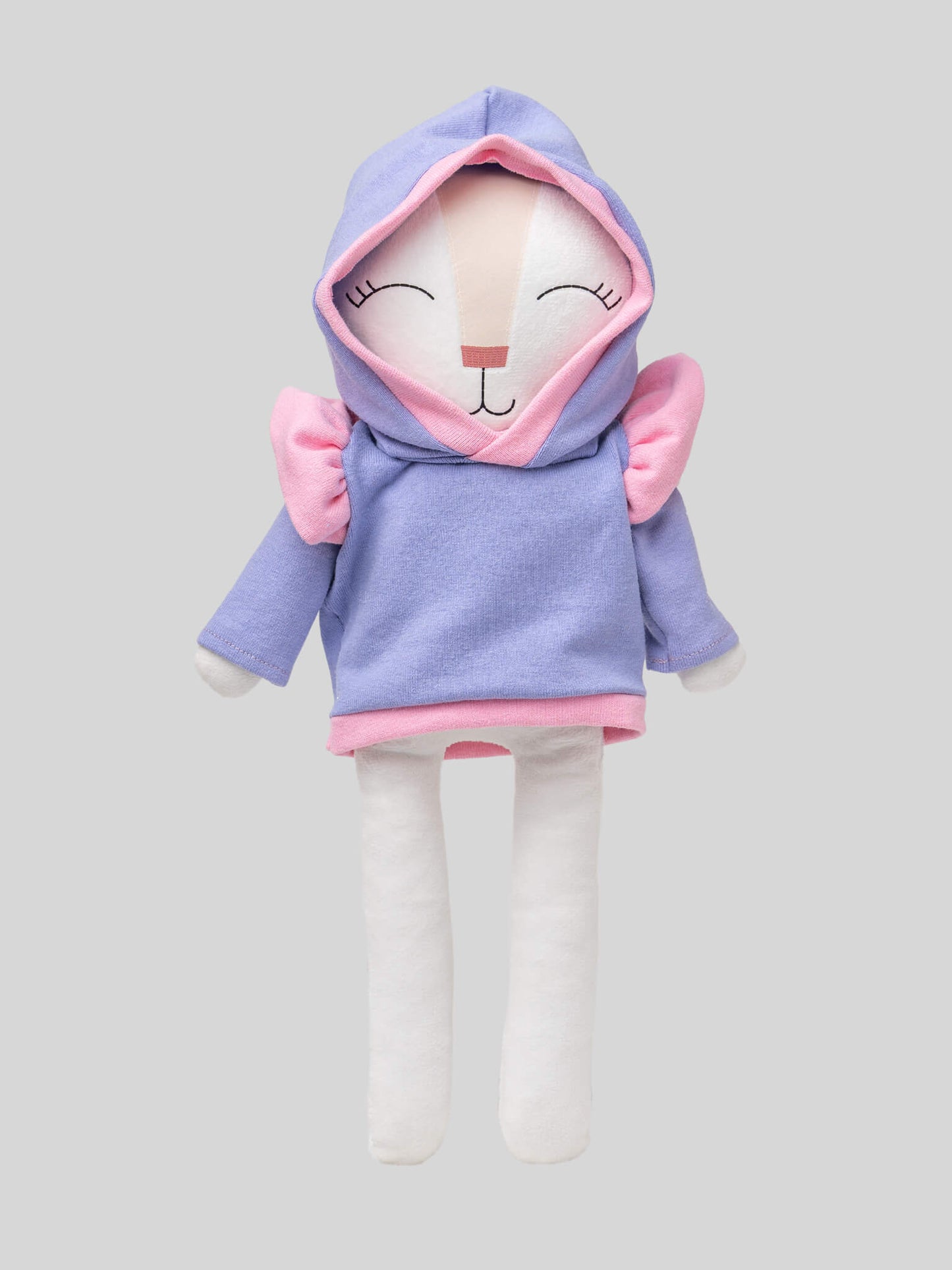 Sudadera combinada lila para conejo de tela Minono