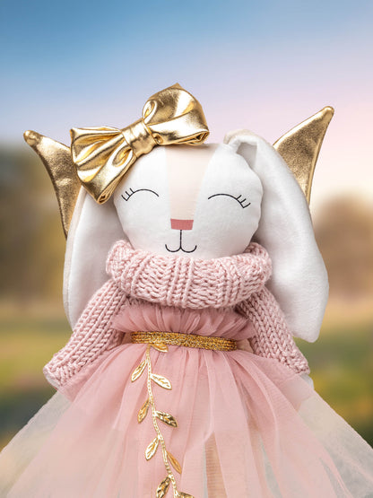 Hada Minono Palo Rosa con Alas Rosas Metálicas – 30 cm