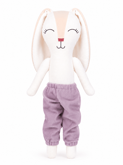 Pantalón morado terciopelo para conejo Minono 30 cm