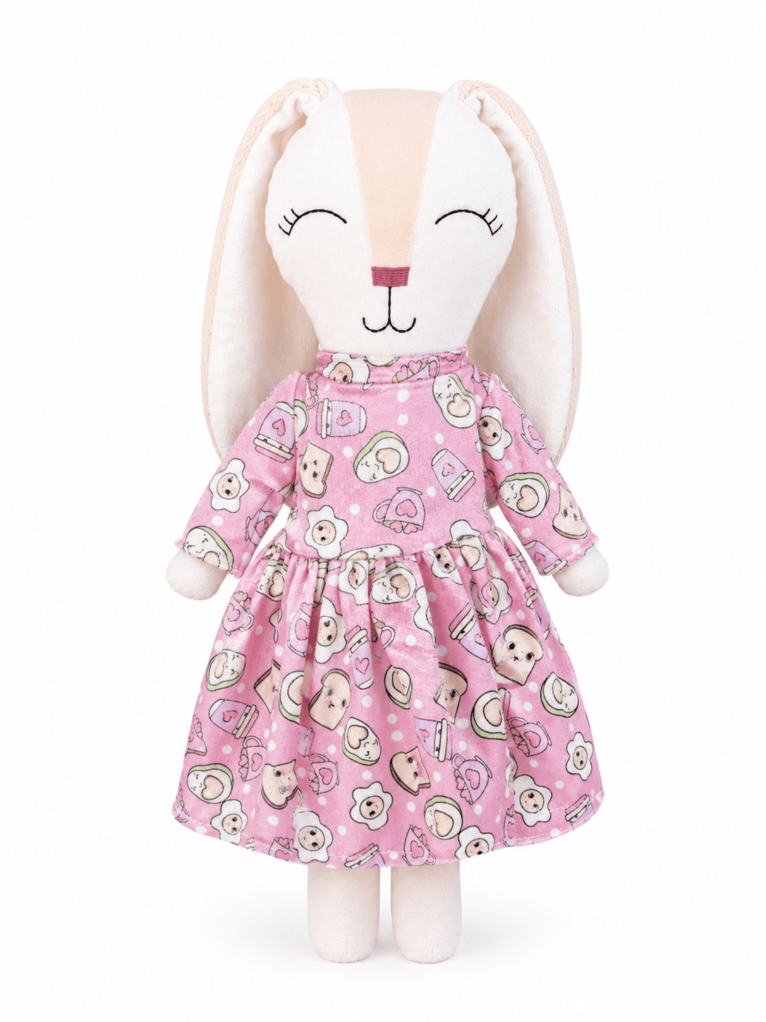 Vestido rosa pan tostado para conejo Minono 30 cm