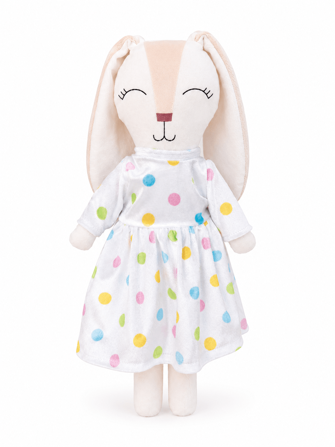 Vestido blanco con puntos para conejo Minono 30 cm