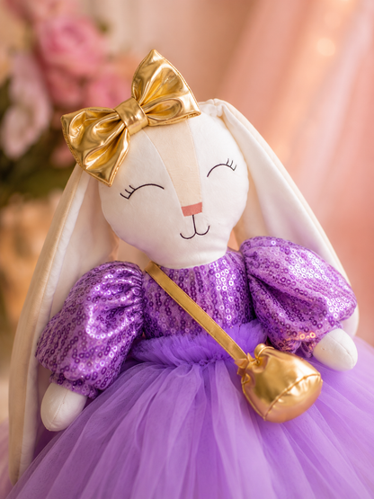 Princesa Conejito Minono con Vestido Encantador morado– 41 cm