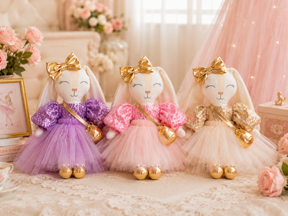Princesa Conejito Minono con Vestido Encantador morado– 41 cm
