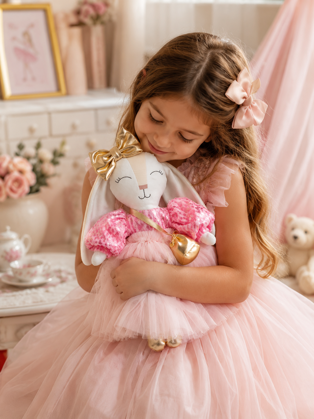Minono conejo peluche 40 cm princesa rosa 