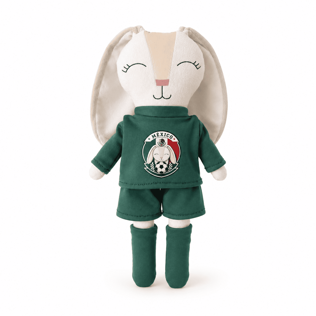 conejo minono futbol uniforme verde