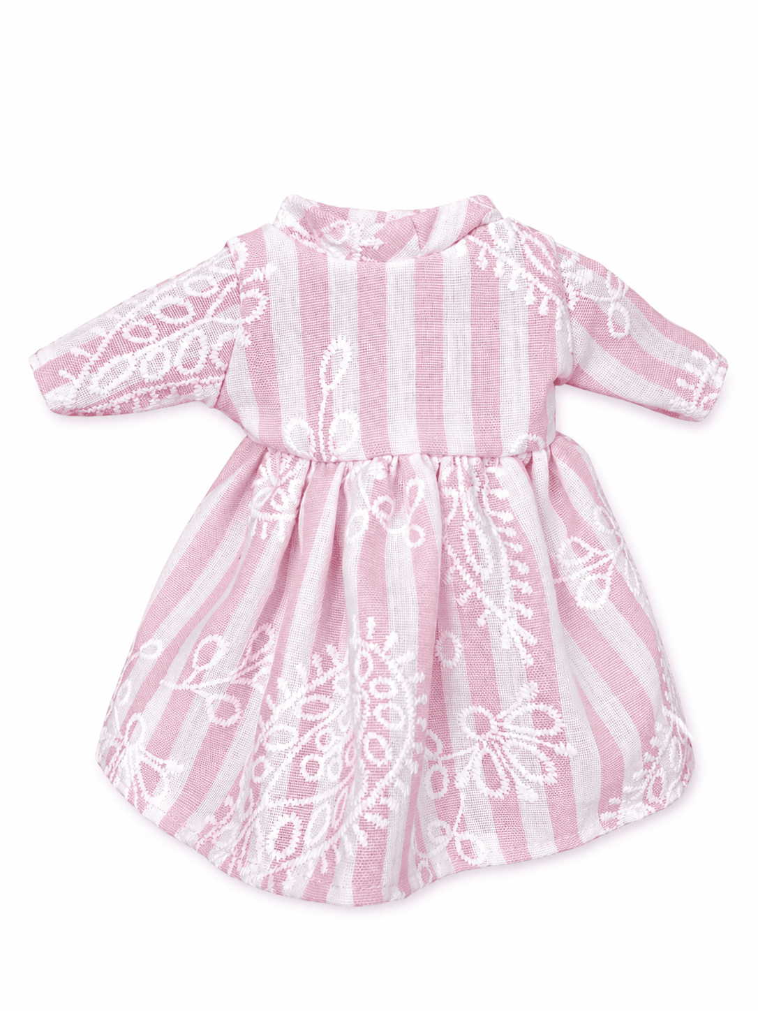 Vestido de rayas y bordado para conejo Minono 30 cm