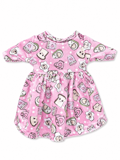Vestido rosa pan tostado para conejo Minono 30 cm